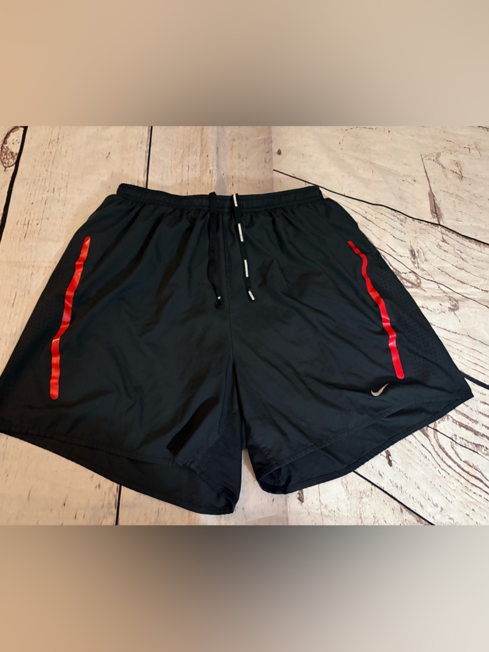 Women’s Nike Black Athletic Shorts with Red Accents